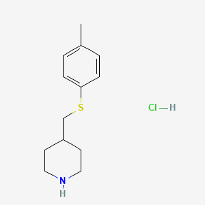 molecular formula C13H20ClNS B1431048 4-([(4-Methylphenyl)sulfanyl]methyl)piperidine hydrochloride CAS No. 1211495-47-4