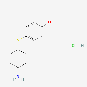molecular formula C13H20ClNOS B1431050 4-[(4-Methoxyphenyl)sulfanyl]cyclohexan-1-amine hydrochloride CAS No. 1864015-23-5