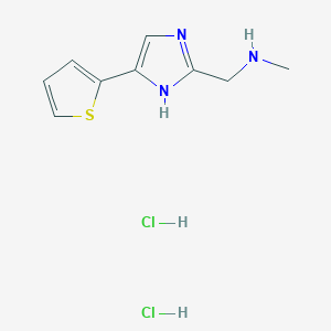 molecular formula C9H13Cl2N3S B1431058 N-methyl-1-[4-(2-thienyl)-1H-imidazol-2-yl]methanamine dihydrochloride CAS No. 1426290-67-6
