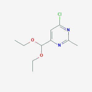 molecular formula C10H15ClN2O2 B1431068 4-Chloro-6-(diethoxymethyl)-2-methylpyrimidine CAS No. 1820686-94-9