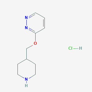 molecular formula C10H16ClN3O B1431070 3-(Piperidin-4-ylmethoxy)pyridazine hydrochloride CAS No. 1426290-94-9