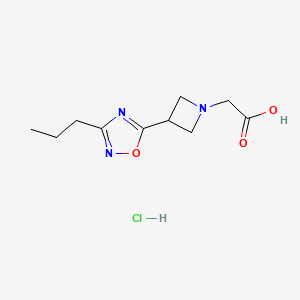 molecular formula C10H16ClN3O3 B1431072 [3-(3-Propyl-1,2,4-oxadiazol-5-yl)azetidin-1-yl]acetic acid hydrochloride CAS No. 1426290-58-5