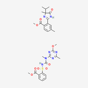 molecular formula C31H37N7O9S B14310728 Tribenuron-methyl and imazamethabenz CAS No. 113336-32-6