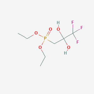 molecular formula C7H14F3O5P B14310754 Diethyl (3,3,3-trifluoro-2,2-dihydroxypropyl)phosphonate CAS No. 115162-60-2