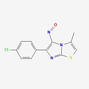 molecular formula C12H8ClN3OS B14310765 Imidazo[2,1-b]thiazole, 6-(4-chlorophenyl)-3-methyl-5-nitroso- CAS No. 113991-07-4
