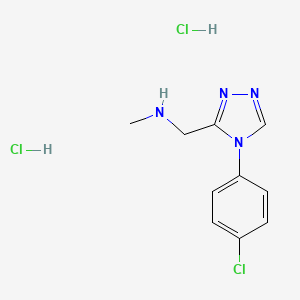 molecular formula C10H13Cl3N4 B1431078 {[4-(4-chlorophenyl)-4H-1,2,4-triazol-3-yl]methyl}methylamine dihydrochloride CAS No. 1426290-24-5