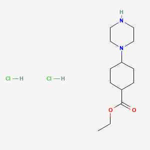 Ethyl 4-(piperazin-1-yl)cyclohexane-1-carboxylate dihydrochloride