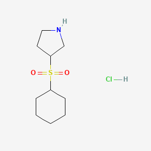 molecular formula C10H20ClNO2S B1431081 3-(Cyclohexanesulfonyl)pyrrolidine hydrochloride CAS No. 1864064-28-7