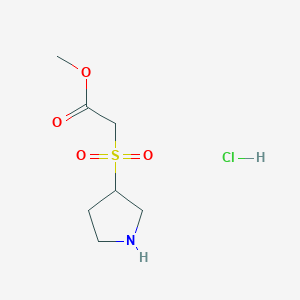molecular formula C7H14ClNO4S B1431082 Methyl 2-(pyrrolidine-3-sulfonyl)acetate hydrochloride CAS No. 1820687-97-5