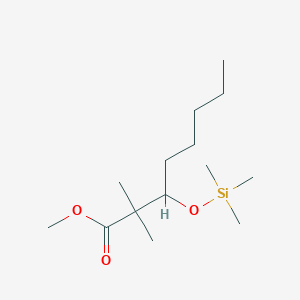molecular formula C14H30O3Si B14310837 Octanoic acid, 2,2-dimethyl-3-[(trimethylsilyl)oxy]-, methyl ester CAS No. 112611-72-0