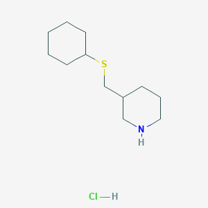 molecular formula C12H24ClNS B1431084 3-[(Cyclohexylsulfanyl)methyl]piperidine hydrochloride CAS No. 1864014-34-5