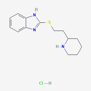 molecular formula C14H20ClN3S B1431085 2-([2-(Piperidin-2-YL)ethyl]sulfanyl)-1H-1,3-benzodiazole hydrochloride CAS No. 1864064-25-4