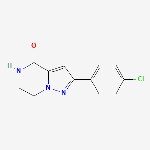 molecular formula C12H10ClN3O B1431090 2-(4-Chlorophenyl)-6,7-dihydropyrazolo[1,5-A]pyrazin-4(5H)-one CAS No. 1552162-51-2