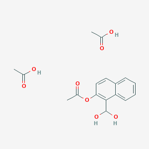 molecular formula C17H20O8 B14310955 Acetic acid;[1-(dihydroxymethyl)naphthalen-2-yl] acetate CAS No. 111508-05-5