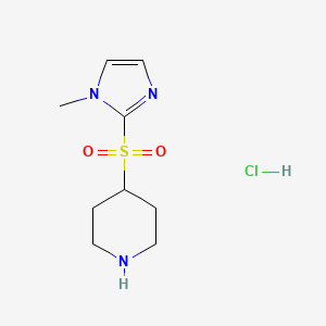 molecular formula C9H16ClN3O2S B1431097 4-[(1-methyl-1H-imidazol-2-yl)sulfonyl]piperidine hydrochloride CAS No. 1823885-32-0