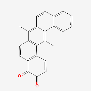 molecular formula C24H16O2 B14310972 Dibenz(a,j)anthracene-3,4-dione, 7,14-dimethyl- CAS No. 114326-35-1