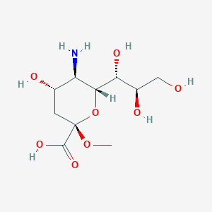 molecular formula C₁₀H₁₉NO₈ B014311 Methyl 5-amino-3,5-dideoxy-D-glycero-beta-D-galacto-2-nonulopyranosidonic acid CAS No. 56144-08-2