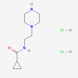 molecular formula C10H21Cl2N3O B1431106 N-(2-piperazin-1-ylethyl)cyclopropanecarboxamide dihydrochloride CAS No. 1426291-02-2