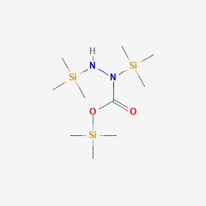 molecular formula C10H28N2O2Si3 B14311074 Trimethylsilyl 1,2-bis(trimethylsilyl)hydrazine-1-carboxylate CAS No. 117952-44-0