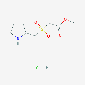 molecular formula C8H16ClNO4S B1431108 Methyl 2-[(pyrrolidin-2-ylmethyl)sulfonyl]acetate hydrochloride CAS No. 1823357-42-1