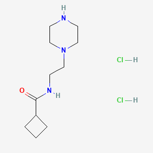 molecular formula C11H23Cl2N3O B1431114 N-(2-piperazin-1-ylethyl)cyclobutanecarboxamide dihydrochloride CAS No. 1426290-62-1
