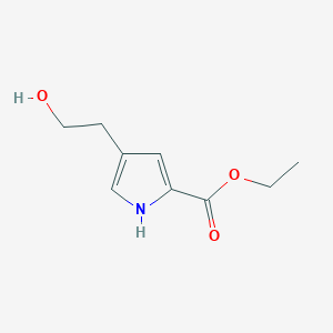 molecular formula C9H13NO3 B14311171 Ethyl 4-(2-hydroxyethyl)-1H-pyrrole-2-carboxylate CAS No. 112084-55-6