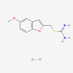 molecular formula C11H13BrN2O2S B1431118 (5-Methoxy-1-benzofuran-2-yl)methyl imidothiocarbamate hydrobromide CAS No. 1426291-19-1