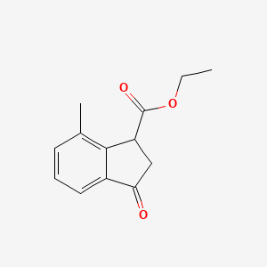 molecular formula C13H14O3 B14311210 Ethyl 7-methyl-3-oxo-2,3-dihydro-1H-indene-1-carboxylate CAS No. 113359-91-4