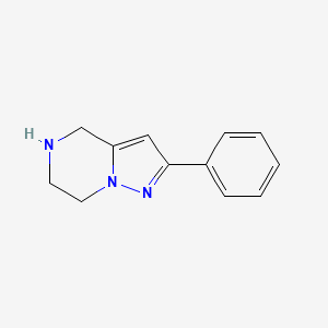 molecular formula C12H13N3 B1431124 2-Phenyl-4,5,6,7-tetrahydropyrazolo[1,5-A]pyrazine CAS No. 1246553-54-7
