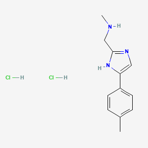 molecular formula C12H17Cl2N3 B1431128 N-methyl-1-[4-(4-methylphenyl)-1H-imidazol-2-yl]methanamine dihydrochloride CAS No. 1426290-42-7