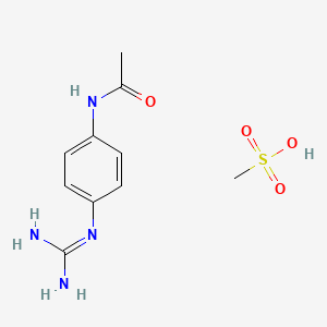 molecular formula C10H16N4O4S B1431129 N-(4-[[Amino(imino)methyl]amino]phenyl)acetamide methanesulfonate CAS No. 1426290-72-3