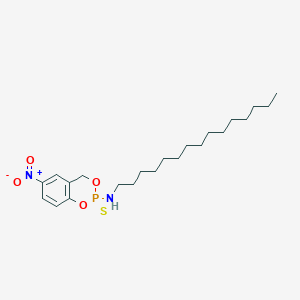molecular formula C22H37N2O4PS B143113 6-Nitro-N-pentadecyl-4H-1,3,2-benzodioxaphosphorin-2-amine 2-sulfide CAS No. 130365-35-4