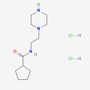 molecular formula C12H25Cl2N3O B1431131 N-(2-piperazin-1-ylethyl)cyclopentanecarboxamide dihydrochloride CAS No. 1426291-54-4