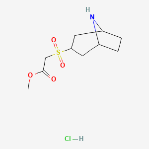 molecular formula C10H18ClNO4S B1431133 Methyl 2-(8-azabicyclo[3.2.1]octane-3-sulfonyl)acetate hydrochloride CAS No. 1823268-55-8