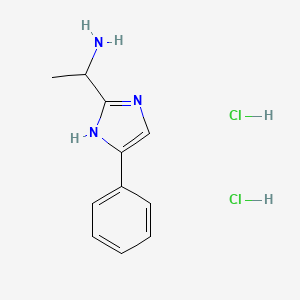 molecular formula C11H15Cl2N3 B1431135 [1-(4-phenyl-1H-imidazol-2-yl)ethyl]amine dihydrochloride CAS No. 1426290-89-2