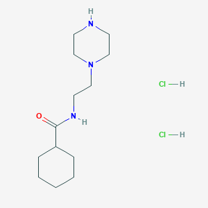 molecular formula C13H27Cl2N3O B1431137 N-(2-piperazin-1-ylethyl)cyclohexanecarboxamide dihydrochloride CAS No. 1426291-09-9