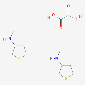 molecular formula C12H24N2O4S2 B1431139 N-methyltetrahydrothiophen-3-amine hemioxalate CAS No. 1630900-69-4