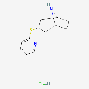 molecular formula C12H17ClN2S B1431143 3-(Pyridin-2-ylsulfanyl)-8-azabicyclo[3.2.1]octane hydrochloride CAS No. 1823336-46-4
