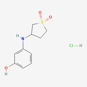 molecular formula C10H14ClNO3S B1431144 3-[(1,1-Dioxidotetrahydro-3-thienyl)amino]phenol hydrochloride CAS No. 1059602-41-3