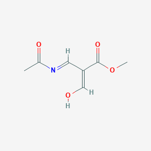 molecular formula C7H9NO4 B14311444 methyl (E)-2-(acetyliminomethyl)-3-hydroxyprop-2-enoate 