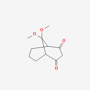 molecular formula C11H16O4 B14311459 Bicyclo[3.3.1]nonane-2,4-dione, 9,9-dimethoxy- CAS No. 117132-08-8