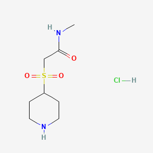 molecular formula C8H17ClN2O3S B1431147 N-methyl-2-(piperidine-4-sulfonyl)acetamide hydrochloride CAS No. 1864056-17-6