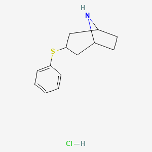 molecular formula C13H18ClNS B1431148 3-(Phenylsulfanyl)-8-azabicyclo[3.2.1]octane hydrochloride CAS No. 1955506-32-7