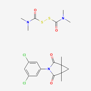 molecular formula C19H23Cl2N3O4S2 B14311556 Procymidone-thiram mixt. CAS No. 110389-54-3