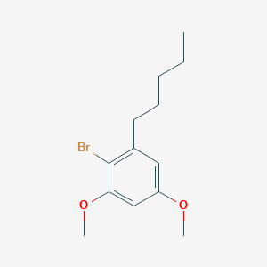 molecular formula C13H19BrO2 B14311563 2-Bromo-1,5-dimethoxy-3-pentylbenzene CAS No. 112639-01-7