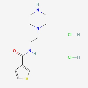 molecular formula C11H19Cl2N3OS B1431157 N-(2-piperazin-1-ylethyl)thiophene-3-carboxamide dihydrochloride CAS No. 1426290-86-9