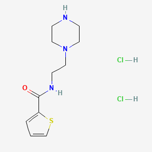 molecular formula C11H19Cl2N3OS B1431158 N-(2-piperazin-1-ylethyl)thiophene-2-carboxamide dihydrochloride CAS No. 1426290-63-2