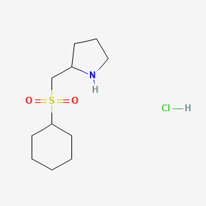 molecular formula C11H22ClNO2S B1431162 2-[(Cyclohexanesulfonyl)methyl]pyrrolidine hydrochloride CAS No. 1864015-62-2