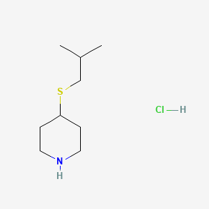 molecular formula C9H20ClNS B1431165 4-[(2-Methylpropyl)sulfanyl]piperidine hydrochloride CAS No. 1351499-31-4