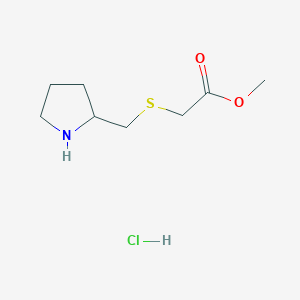 molecular formula C8H16ClNO2S B1431166 Methyl 2-[(pyrrolidin-2-ylmethyl)sulfanyl]acetate hydrochloride CAS No. 1864052-30-1